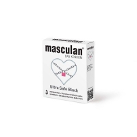 Прочные презервативы черного цвета "Masculan 4 Ultra Safe Black", 3 шт