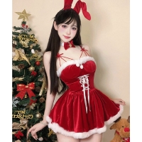 Рождественское секси-платье Зая с ободком-ушками R58