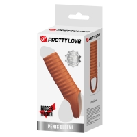 Стимулирующая Насадка на член с кольцом для мошонки и с открытой головкой "Pretty Love Hartman"