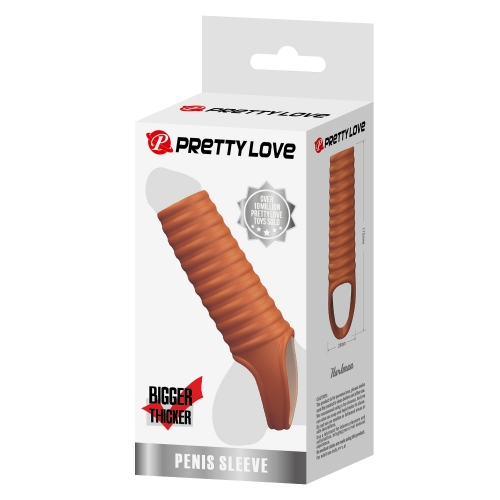 Стимулирующая Насадка на член с кольцом для мошонки и с открытой головкой "Pretty Love Hartman"