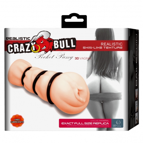 Мастурбатор реалистичный с кольцами "Crazy Bull Pocket Pussy"
