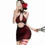 Секси-боди Рене с бусинками и чулками R52