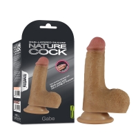 Фаллоимитатор без вибрации с мошонкой на присоске "Nature Cock Gabe"